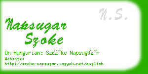 napsugar szoke business card